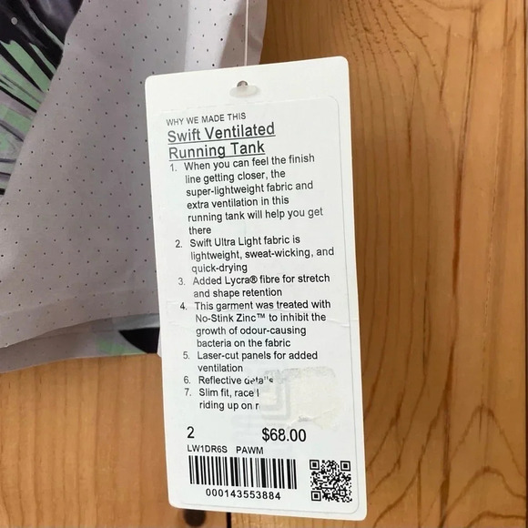 Lululemon Swift Ventilated Running Tank In Paint Glide Warp Multi - Picture 7 of 7
